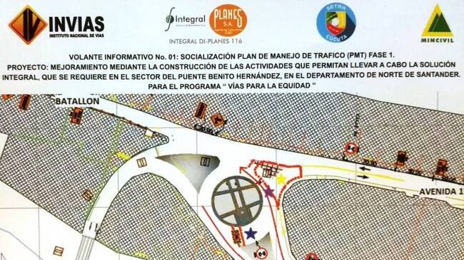 Volante informativo que está siendo entregado previo al inicio de obras el 31 de octubre