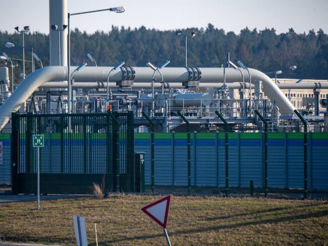 02 March 2022, Mecklenburg-Western Pomerania, Lubmin: View of pipe systems and shut-off devices at the gas receiving station of the Nord Stream 2 Baltic Sea pipeline. Wintershall Dea is no longer pursuing additional projects to produce gas and oil in light of the Russian war of aggression against Ukraine. In addition, the Board of Executive Directors has decided to write off the financing of Nord Stream 2 in the amount of around one billion euros, the company announced on Wednesday. Photo: Stefan Sauer/dpa (Photo by Stefan Sauer/picture alliance via Getty Images)