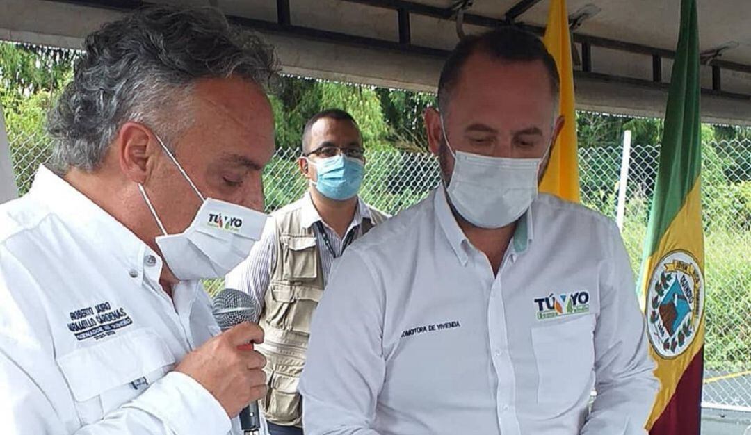 Roberto Jairo Jaramillo, gobernador Quindío, Pablo César Herrera, gerente de Proyecta Quindío