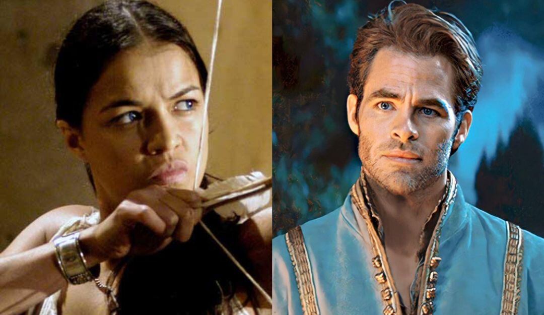 Michelle Rodríguez y Chris Pine