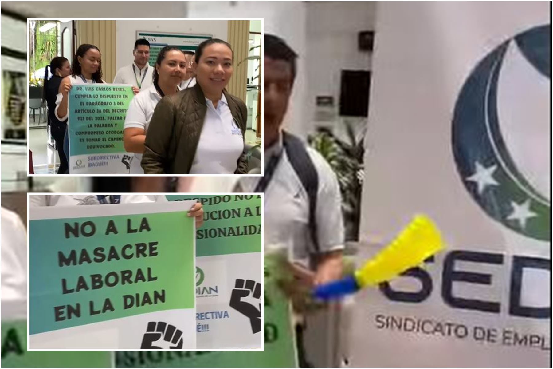 Protesta de trabajadores de la DIAN