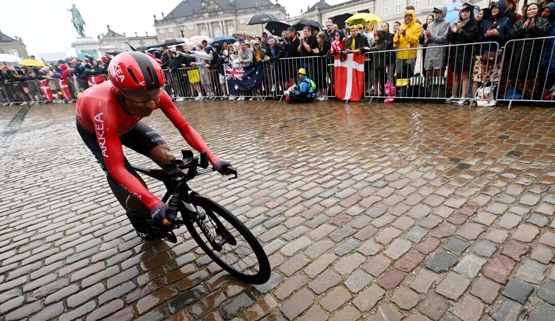 Nairo Quintana en su presentación en la prueba contrarreloj del Tour de Francia.