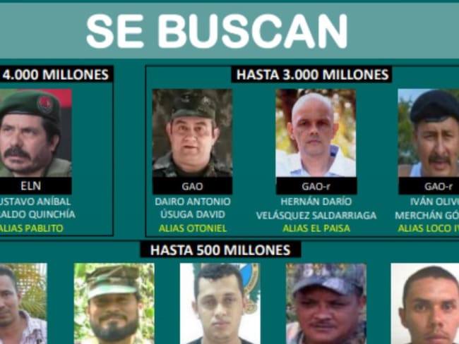 Recompensa de hasta cuatro mil millones por información de los más buscados
