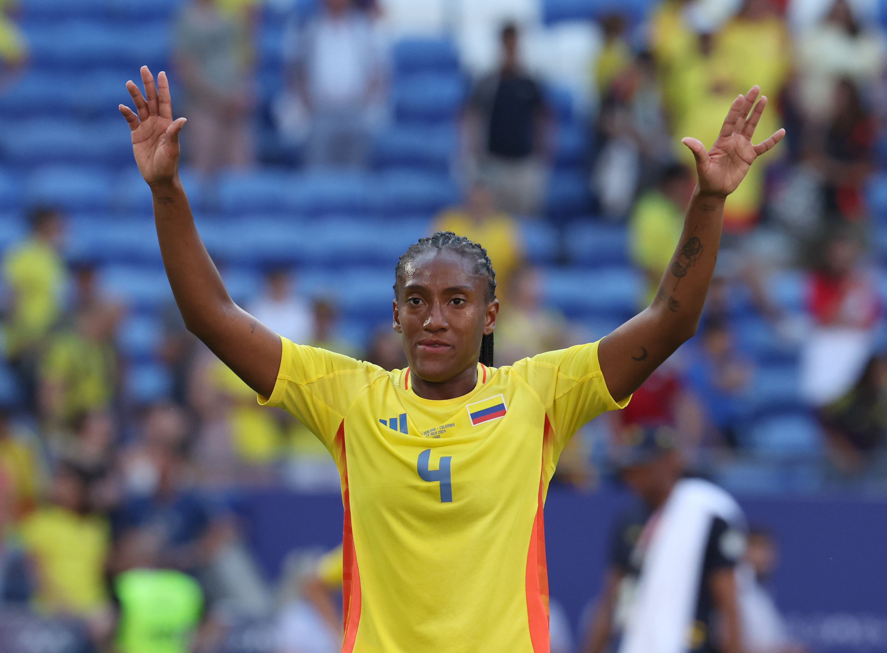 Daniela Caracas con la Selección Colombia Femenina.  (Photo by Claudio Villa/Getty Images)