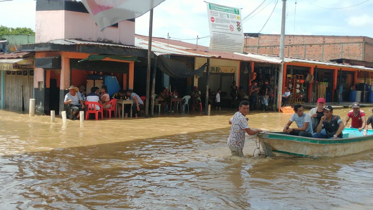 Comunidad de La Gabarra inundada/ Foto: Cortesía para Caracol Radio.