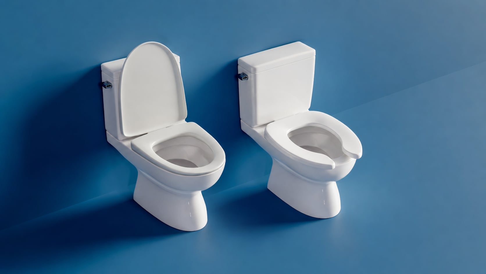 Estructuras de baños. Una con asiento en forma de 'O' y a la derecha con forma de 'u' (Crédito: Getty Images)
