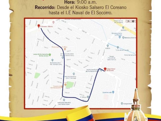 Socializan ruta del Desfile de la Independencia en Cartagena