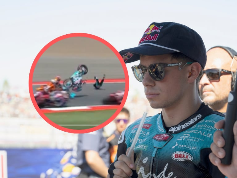 David Alonso abandonó llorando el GP de Indonesia, luego de recibir un golpe durísimo: véalo acá / Getty Images