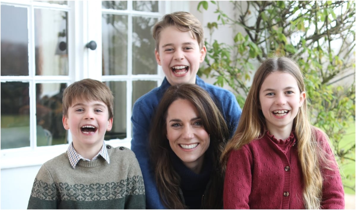 Foto compartida por la monarquía en la que se ve a Kate Middleton junto a sus hijos. (Foto: @KensingtonRoyal )
