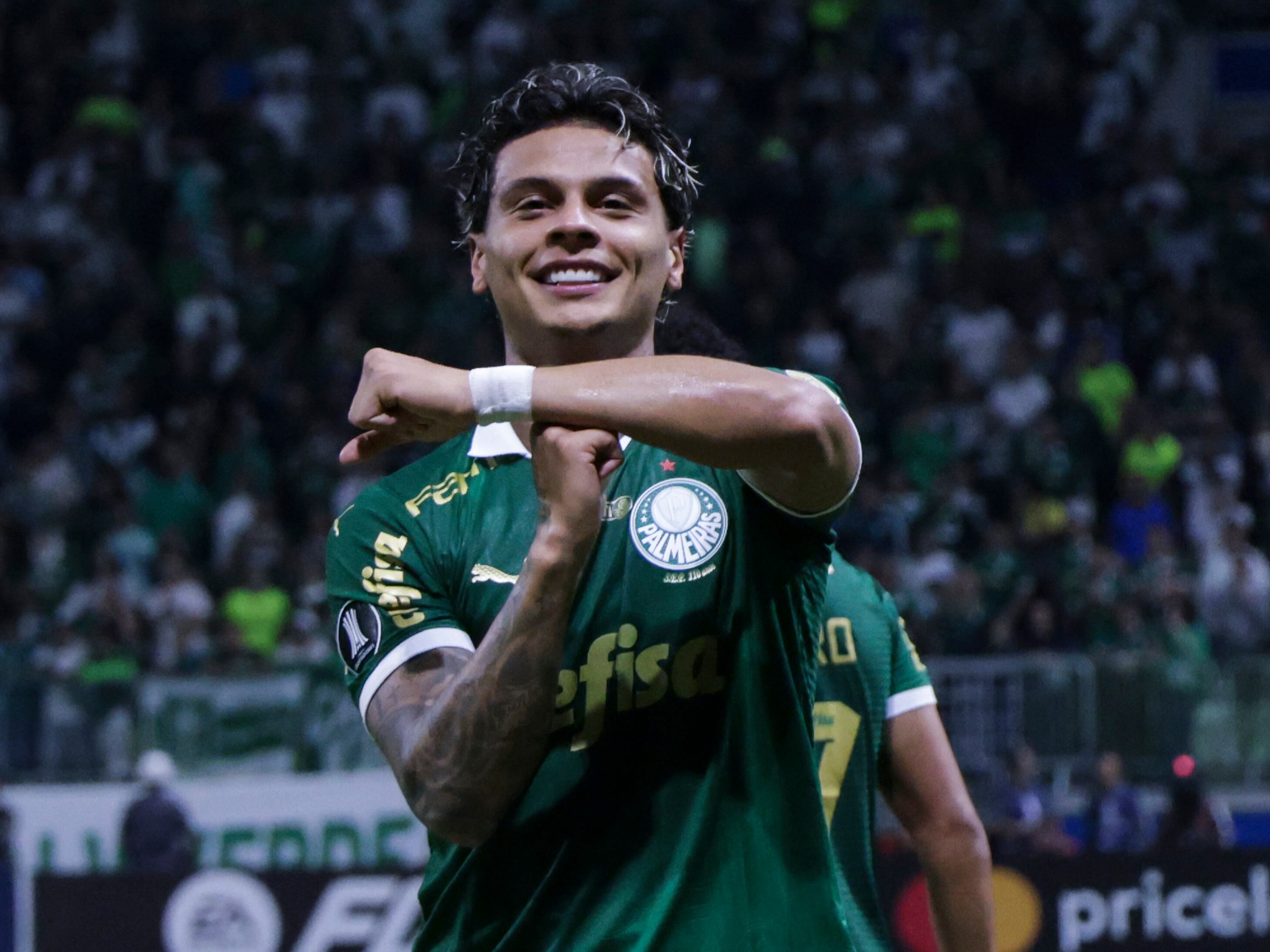 Richard Ríos, volante colombiano del Palmeiras. (Photo by Alexandre Schneider/Getty Images)