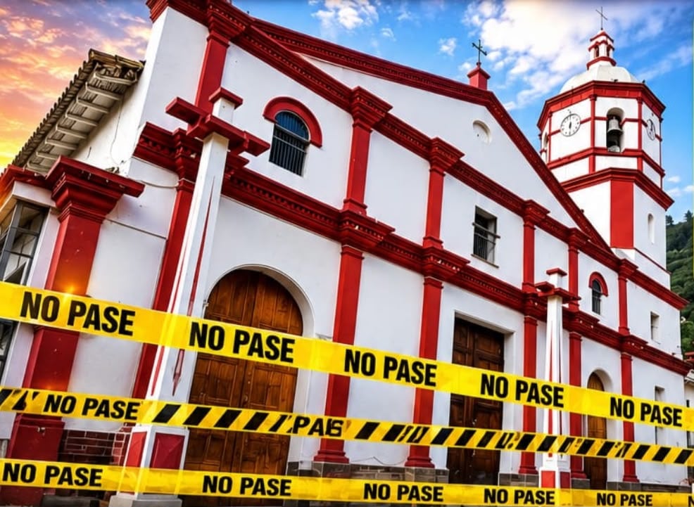 Silos, Norte de Santander, cierra su templo parroquial por riesgo de colapso. / Foto: Cortesía.