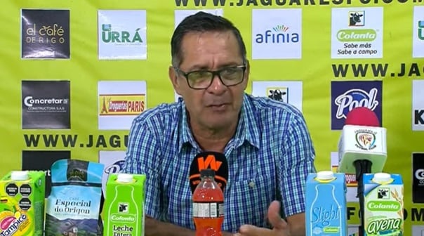 Pompilio Páez comunicó en rueda de prensa su decisión de dejar Jaguares de Córdoba tras perder ante Unión Magdalena / Captura de pantalla