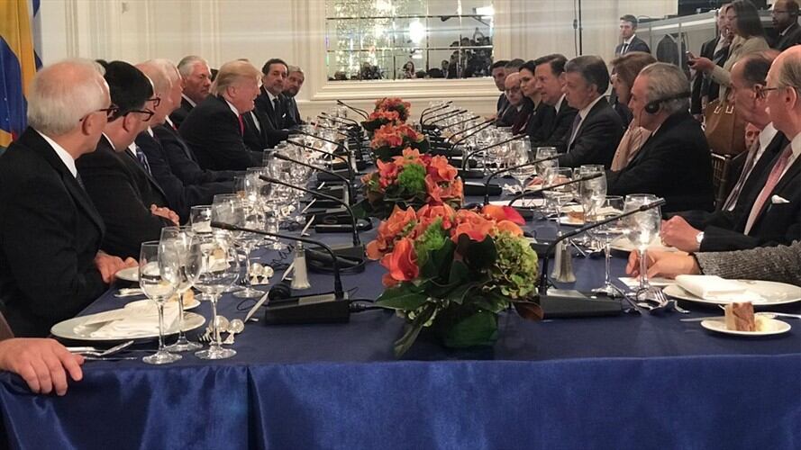 Ya inició la reunión entre Trump y los mandatarios latinos. Foto: Presidencia de la República