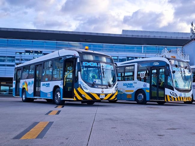 El Aeropuerto Internacional Rafael Núñez de Cartagena estrena flota de buses. Foto: suministrada.