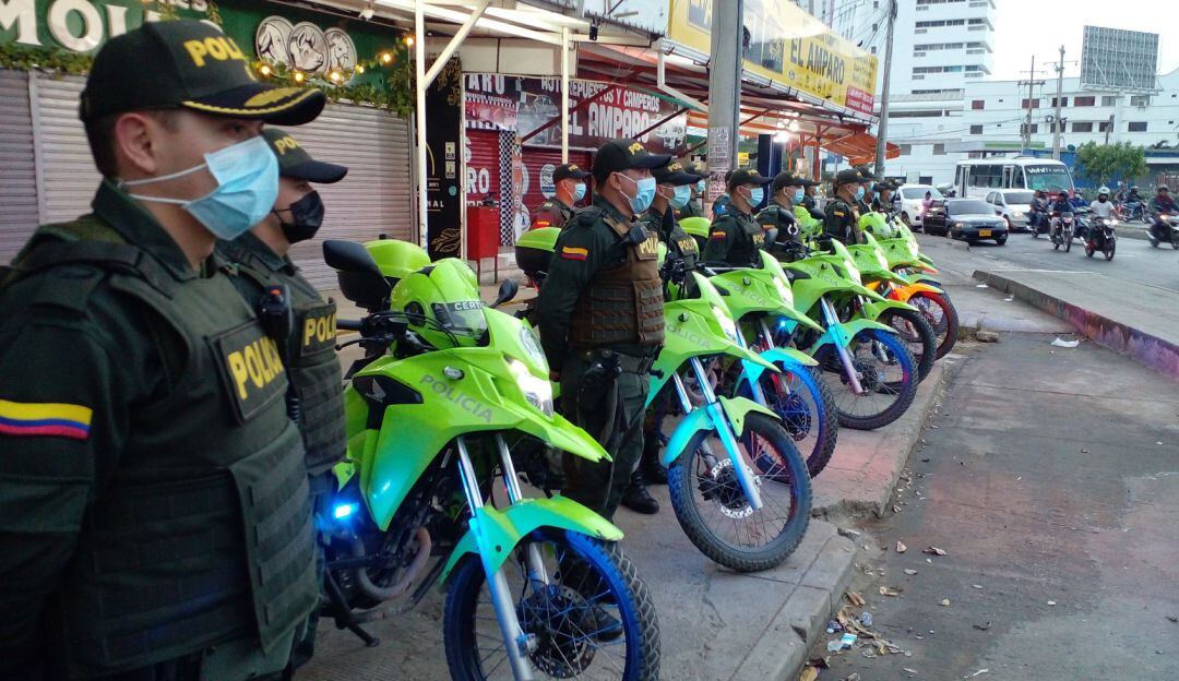 La Infantería de Marina y el ESMAD también hacen parte del dispositivo para garantizar el orden público en la ciudad