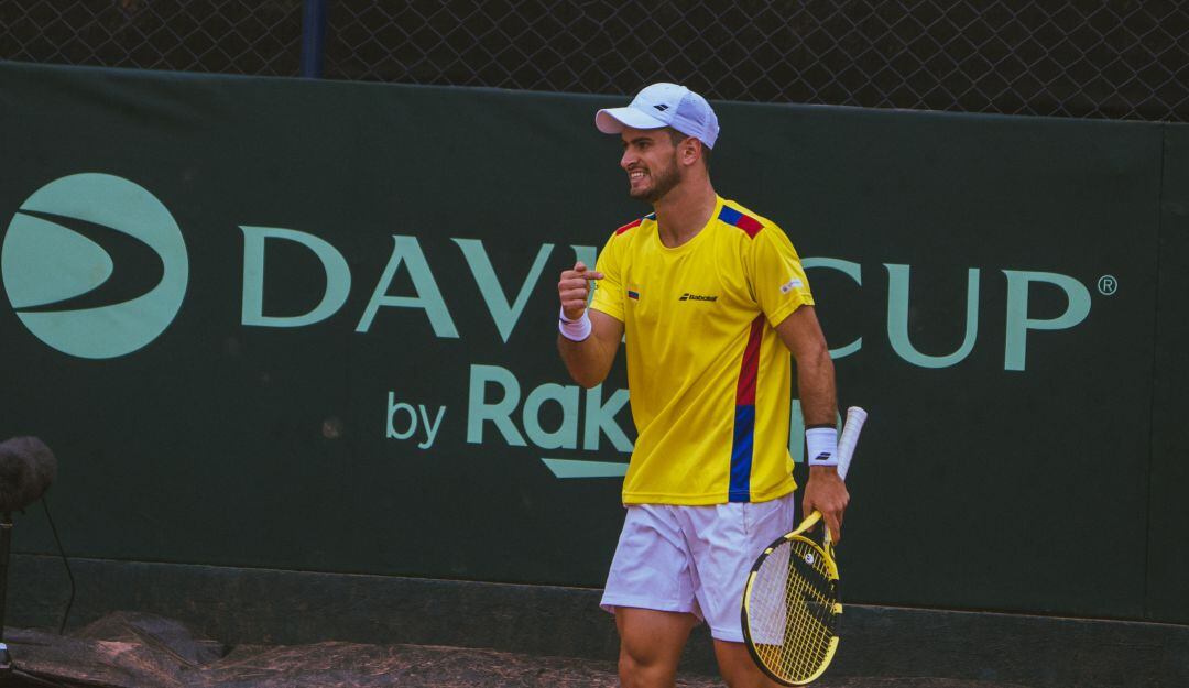 Nicolás Mejía logró su primera victoria con Colombia en la Copa Davis.