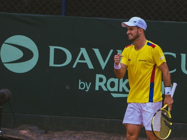 Nicolás Mejía logró su primera victoria con Colombia en la Copa Davis.