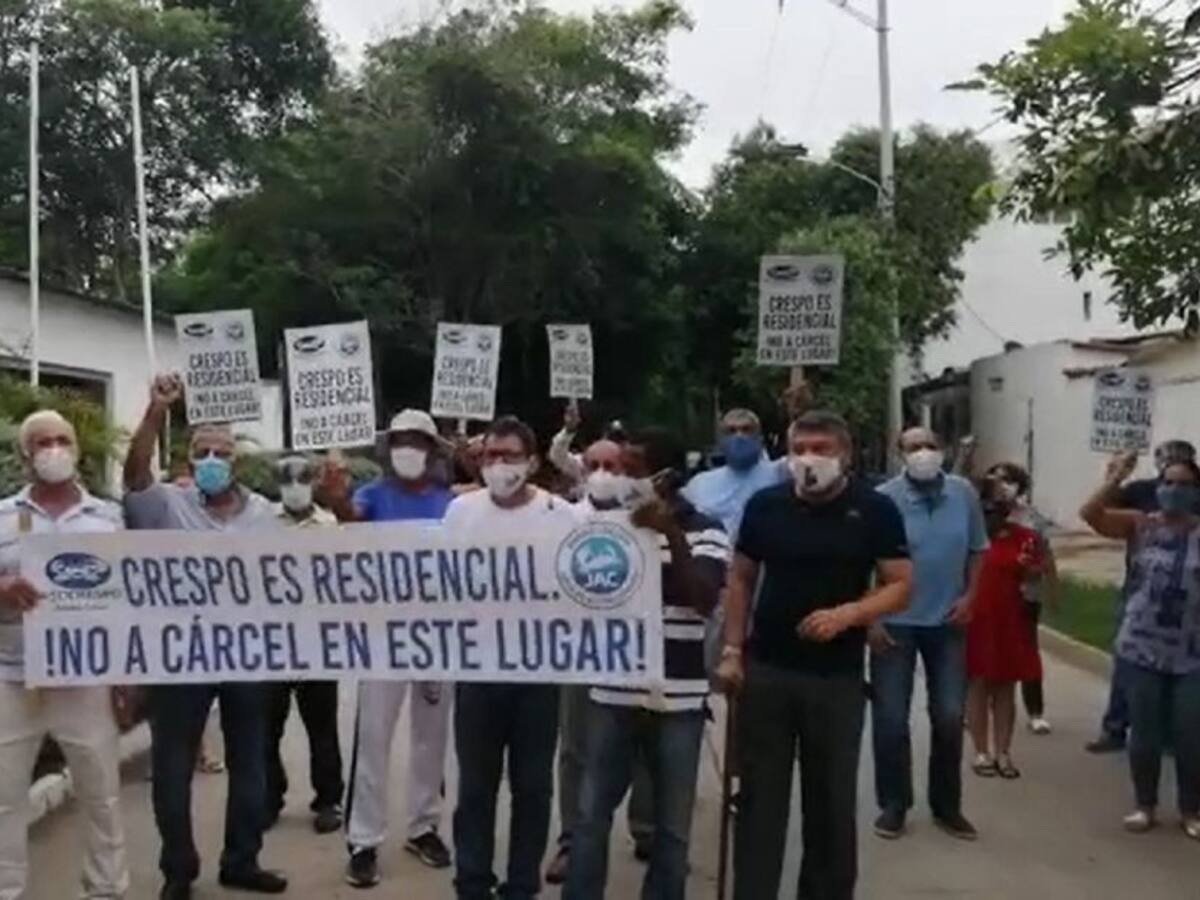 Comunidad de Crespo en Cartagena protesta por traslado de detenidos