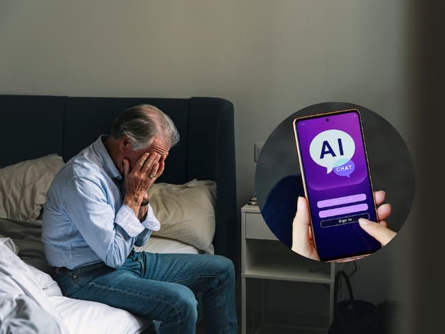 Persona mayor con depresión / Aplicación de IA (Getty Images)