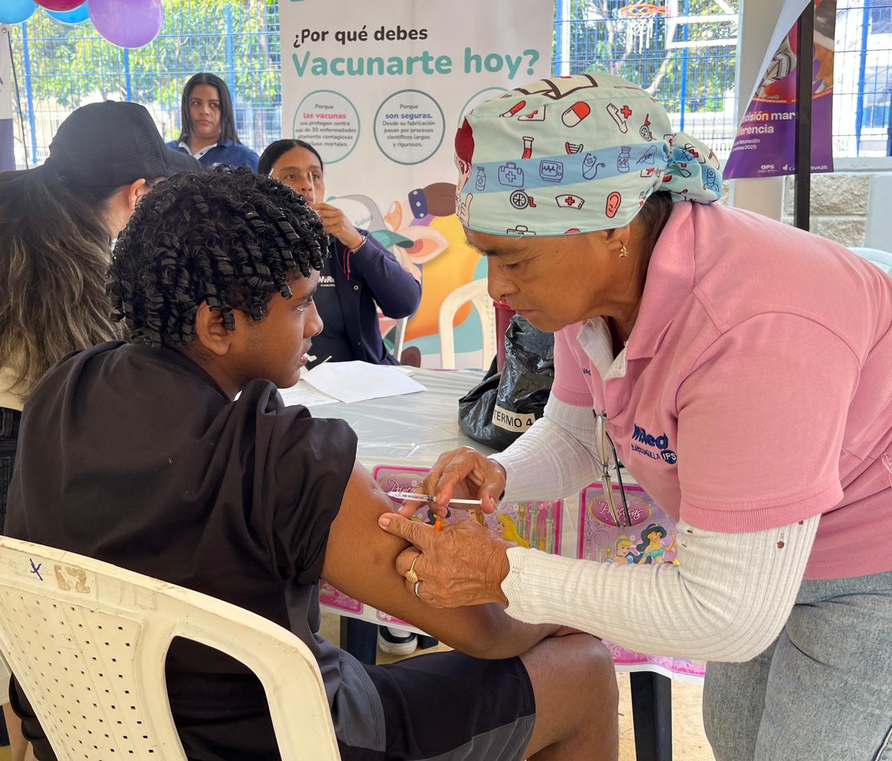 Jornada de vacunación. Foto: Alcaldía de Barranquilla.