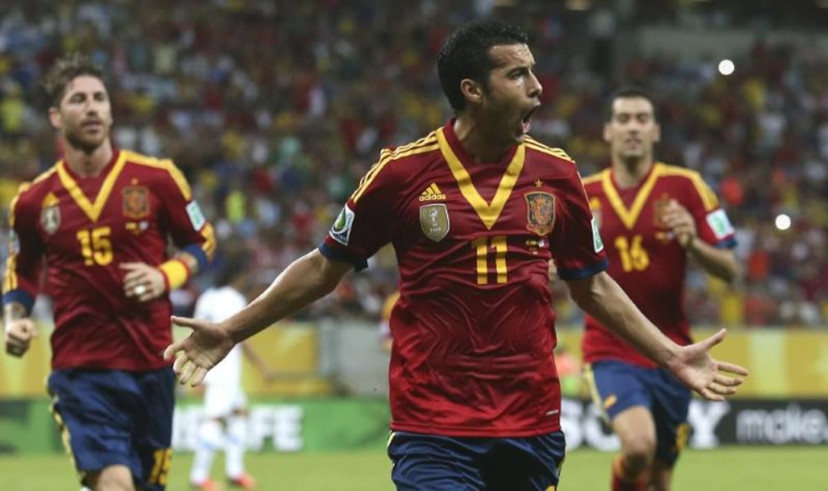 Pedro celebró efusivamente su gol. Foto: EFE