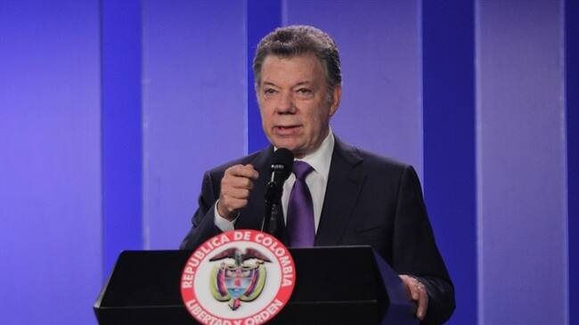 Juan Manuel Santos volvió a cuestionar a sus opositores. Foto: Colprensa