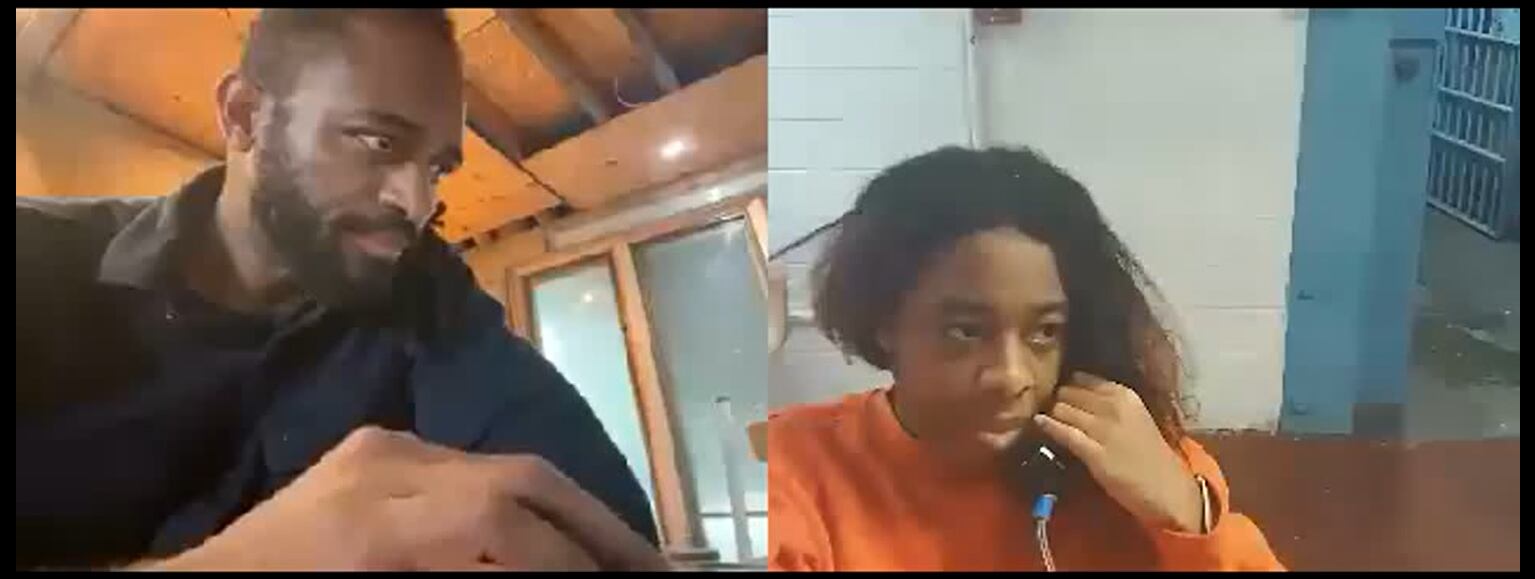 Image of Jael Watts, 45, as she is in jail and Luis Pino-Copete, 42, sitting at home. Imagen tomada de la Office of Public Affairs del U.S. Department of Justice
