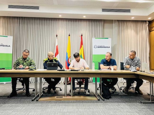 Consejo de seguridad de las autoridades en Barranquilla./ Alcaldía de Barranquilla.