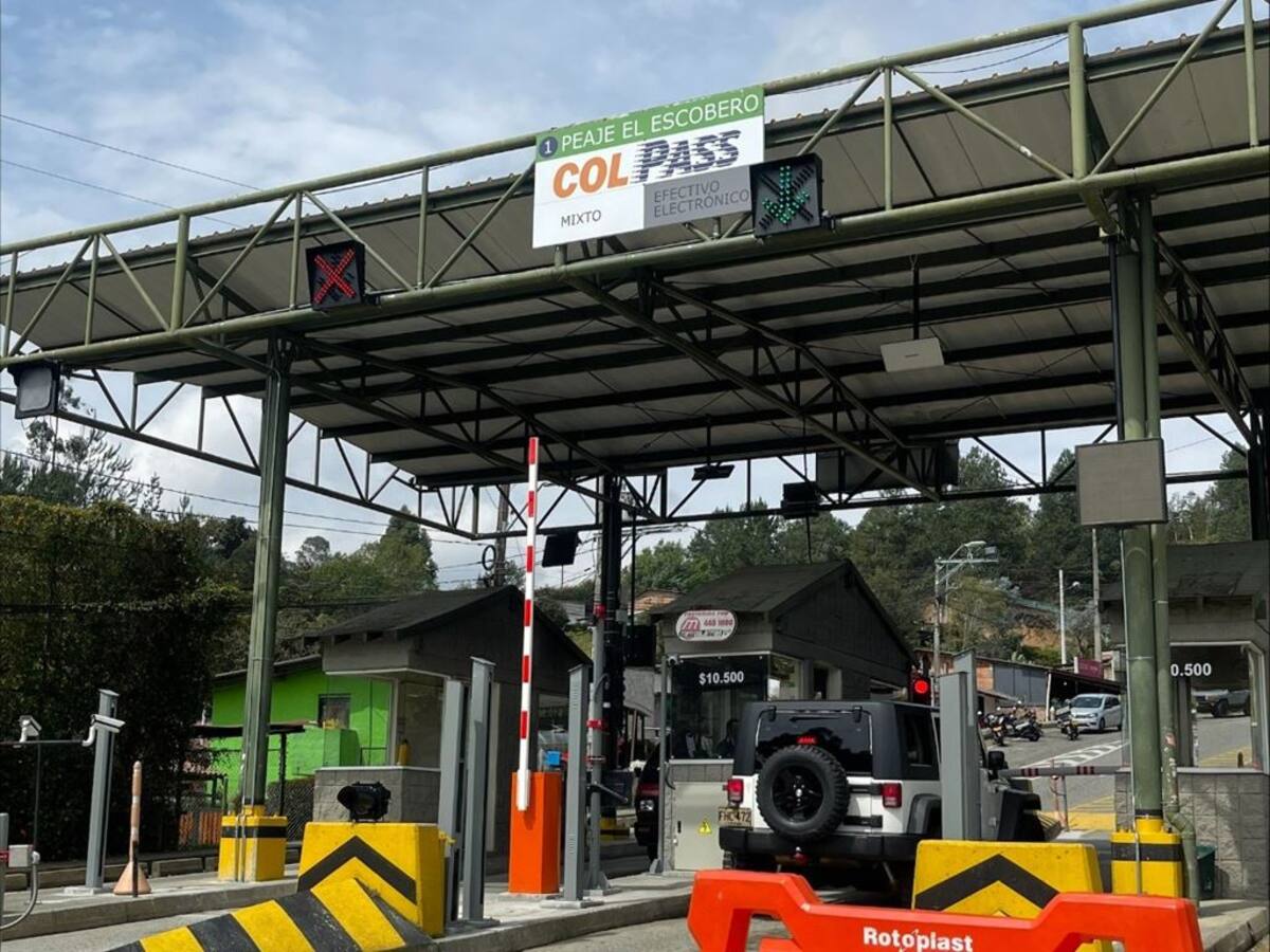 Conozca las nuevas tarifas del peaje El Escobero, en el Alto de las Palmas para el 2026