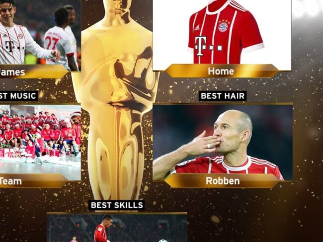 James ganó dos &#039;Oscars&#039; en el Bayern Múnich: Mejor gol y mejor jugada