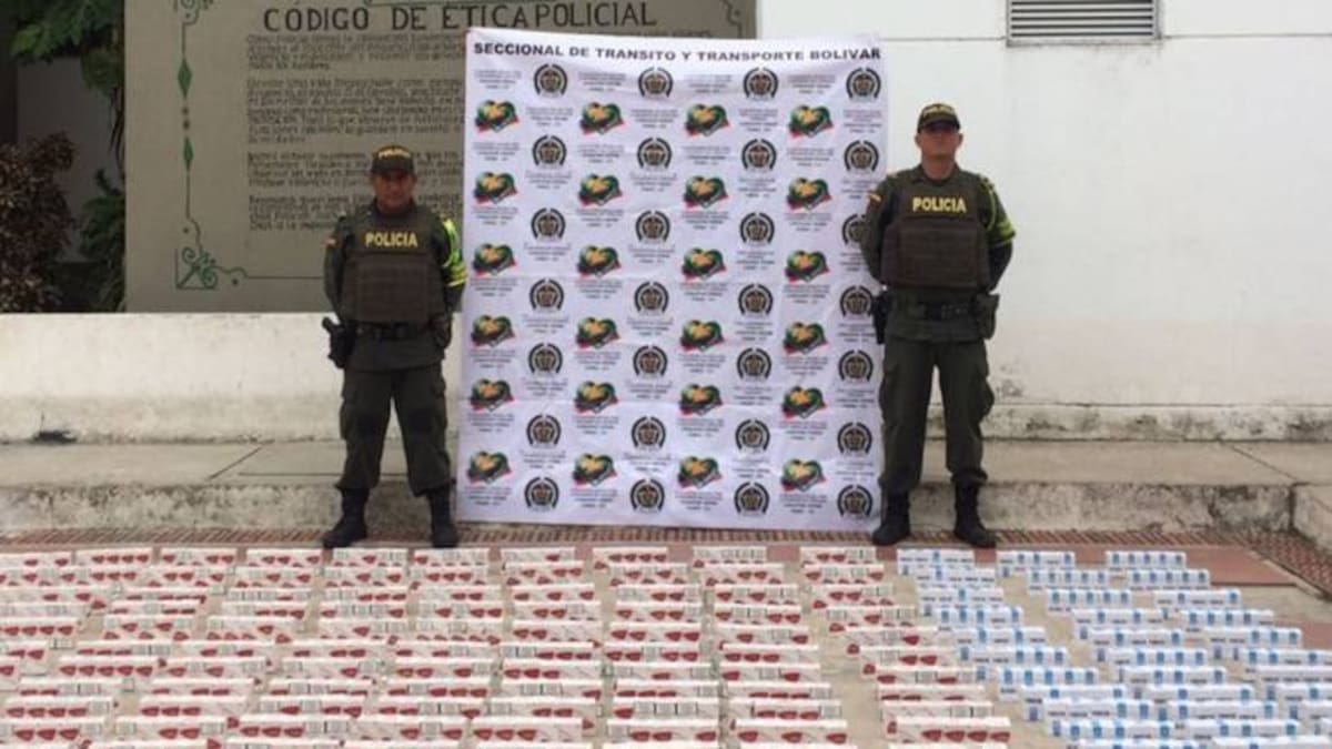 Cae cargamento de cigarrillos de contrabando en la vía Bogotá-Tunja