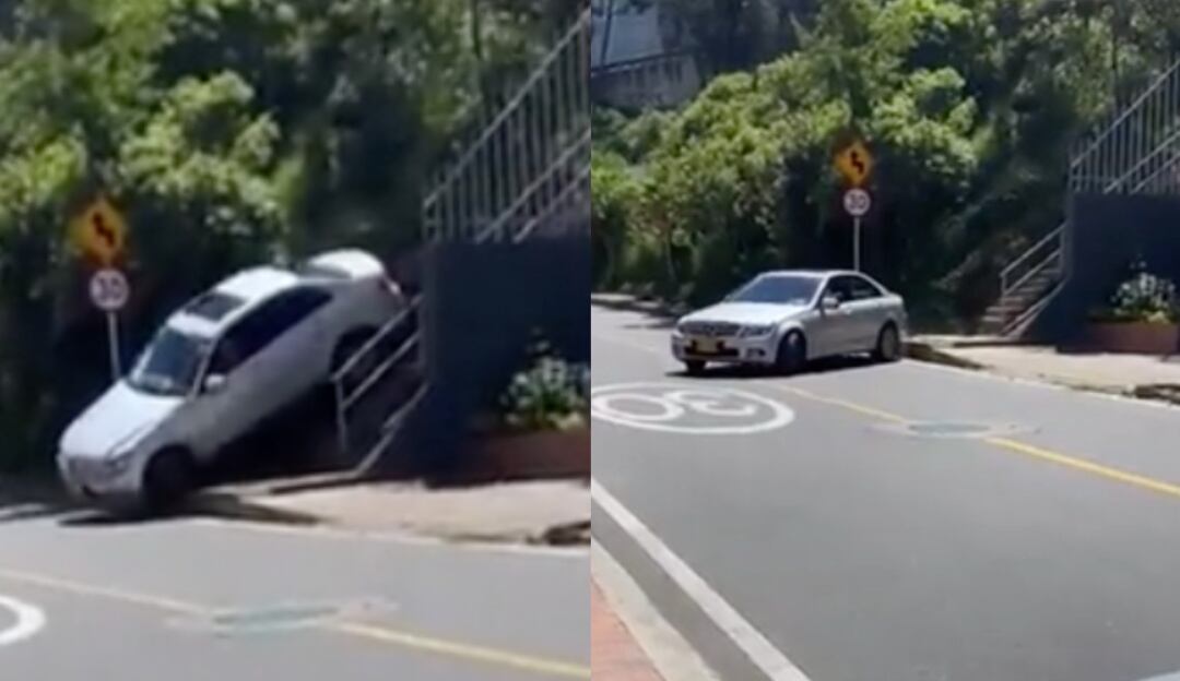 ¿Todo un Toreto? Hombre bajó su carro por escaleras en Bogotá