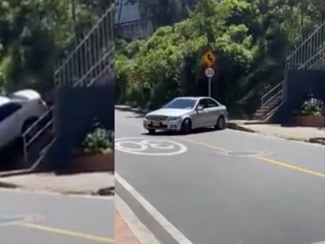 ¿Todo un Toreto? Hombre bajó su carro por escaleras en Bogotá