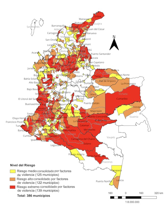 Mapa de riesgo electoral de la MOE