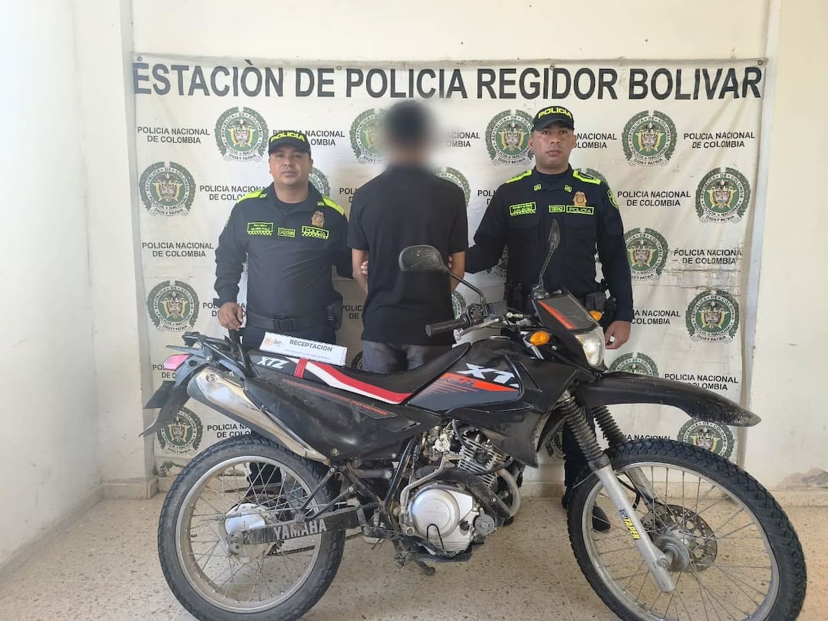 Recuperan motocicleta en Regidor, sur de Bolívar, y captura a un hombre por receptación