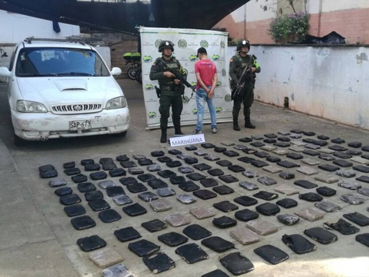 Policía incautó 200 kilogramos de marihuana en Cauca