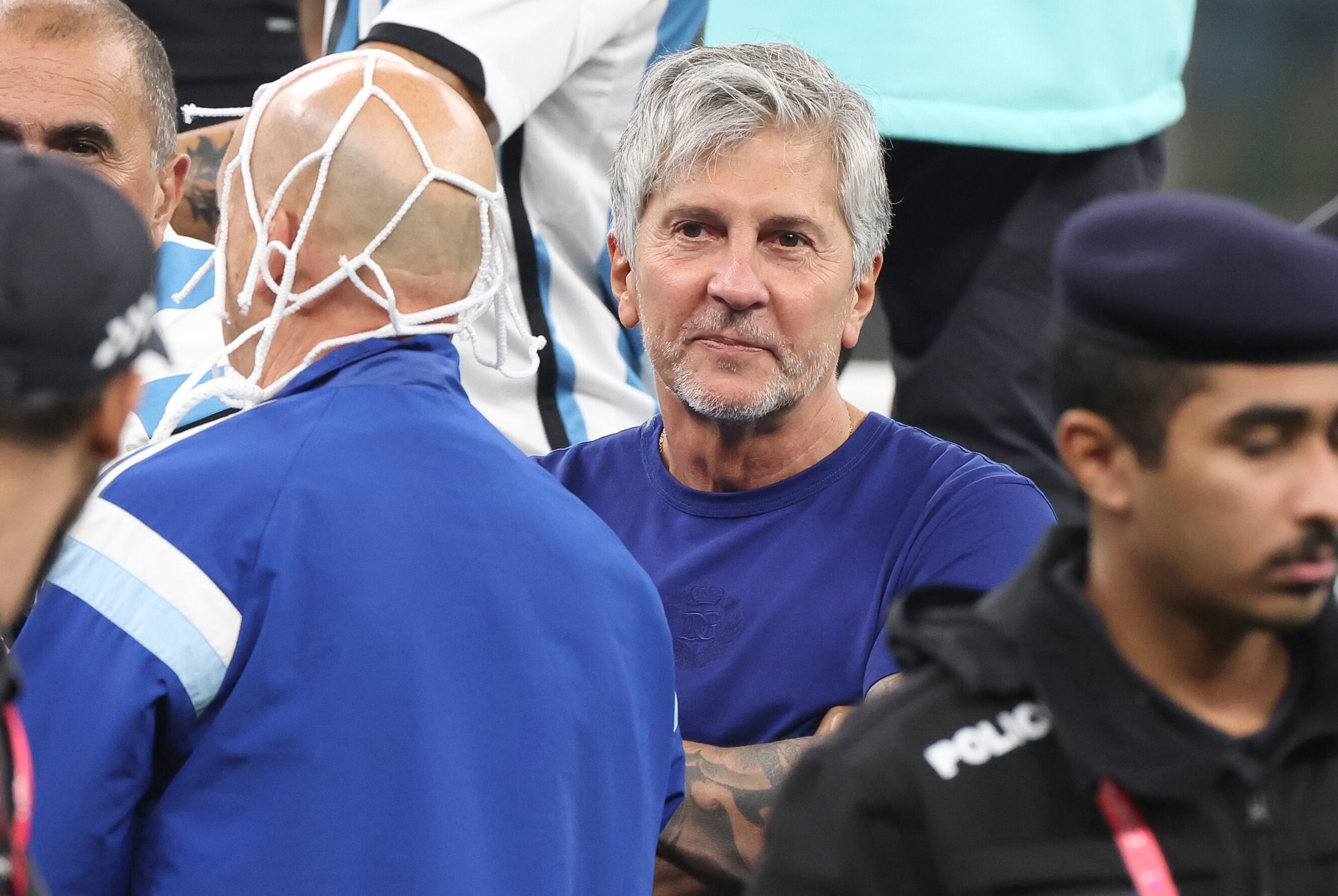LUSAIL CITY, QATAR - DECEMBER 18: Jorge Messi, father and agent of Lionel Messi celebrates following the FIFA World Cup Qatar 2022 Final match between Argentina and France at Lusail Stadium on December 18, 2022 in Lusail City, Qatar. (Photo by Jean Catuffe/Getty Images)