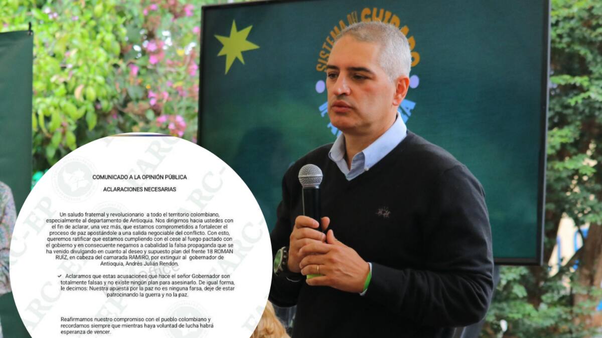 Disidencias del Frente 18 dicen que no hay un plan para asesinar al gobernador de Antioquia