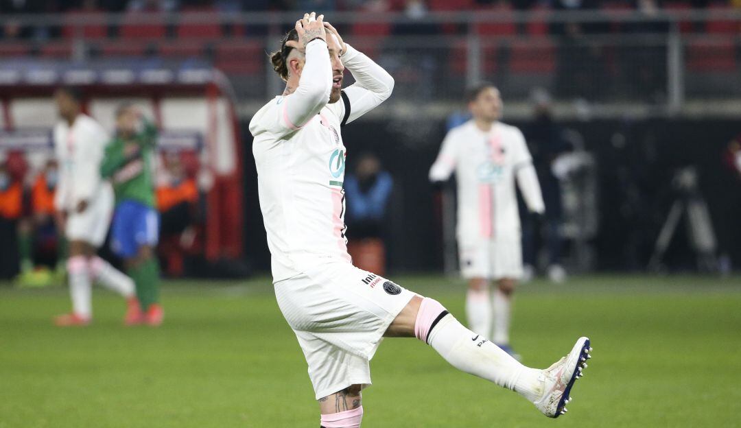 Sergio Ramos con el PSG en 2021