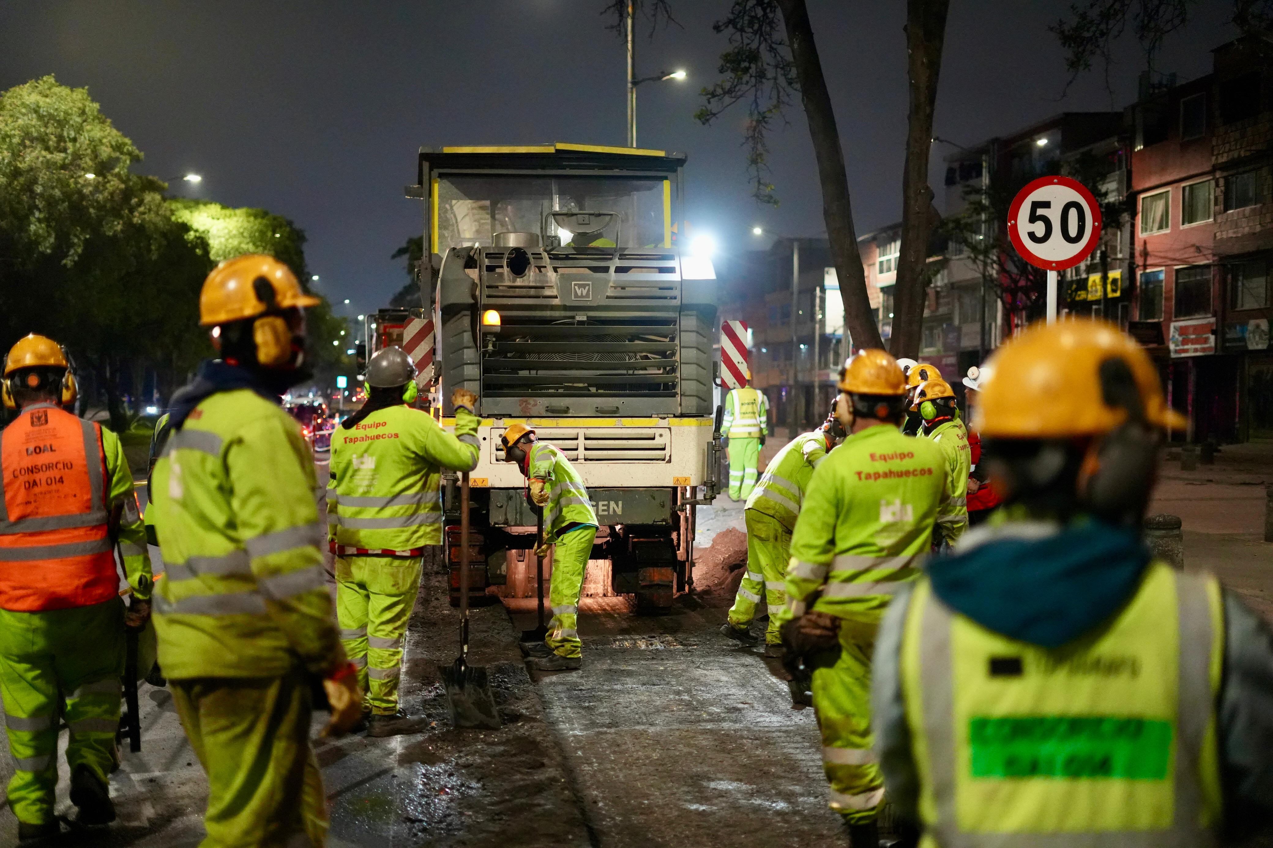 Reparación de la malla vial en el sur de Bogotá