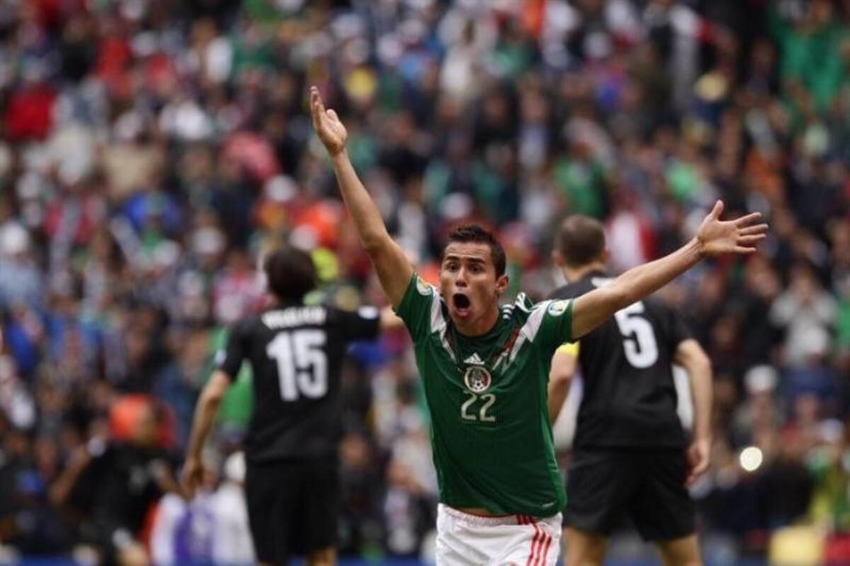 En el estadio Azteca, México goleó 5-1 a Nueva Zelanda con goles de P. Aguilar, R. Jiménez, dos de O. Peralta y uno de R. Márquez. El gol neozelandés fue de James.