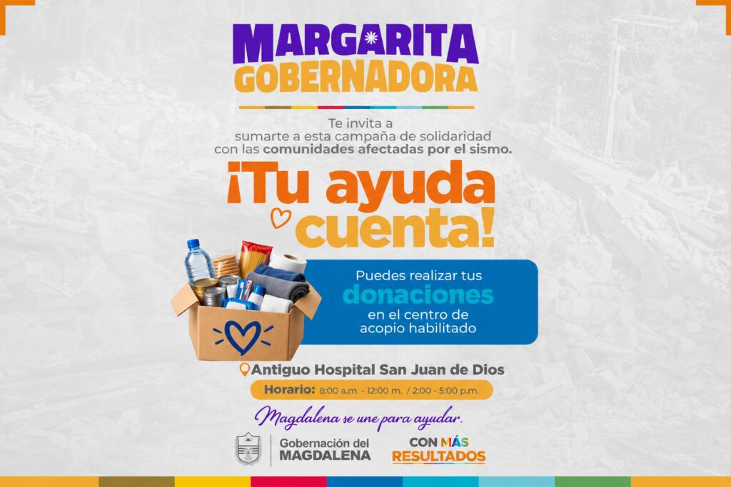 El Magdalena activó campaña para los damnificados del terremoto en Colombia/ Gobernación del Magdalena.