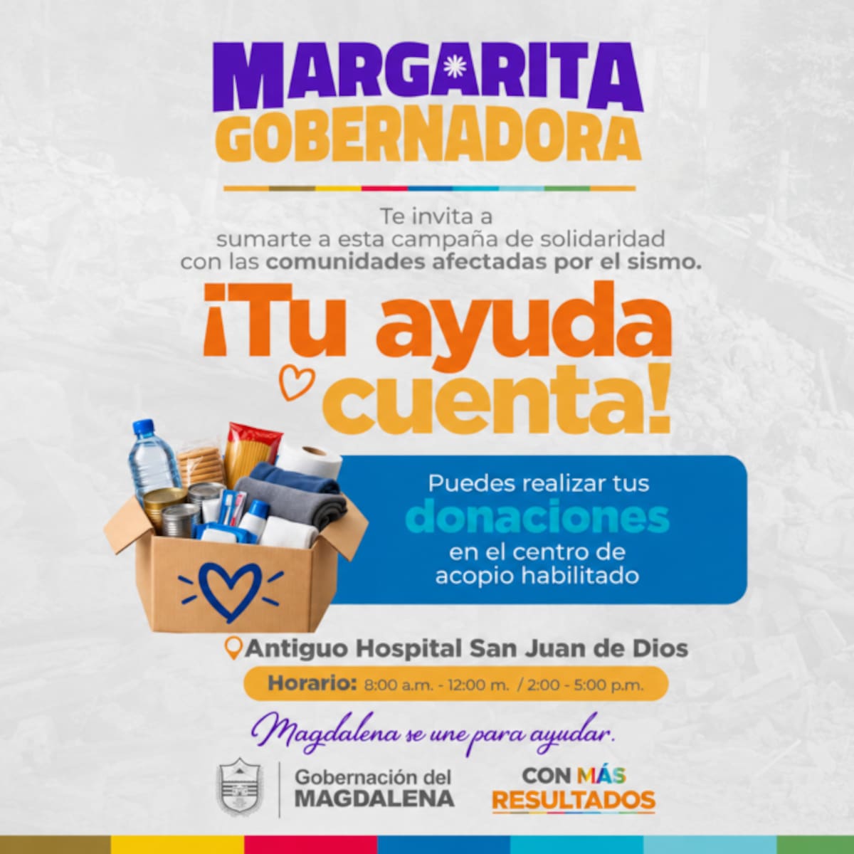 El Magdalena activó campaña para los damnificados del terremoto en Colombia