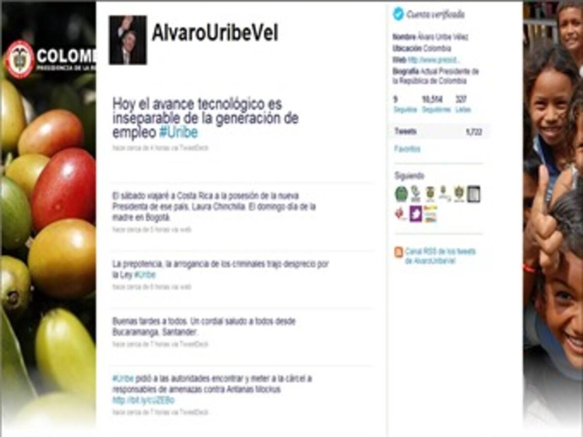 Uribe abrió cuenta en Twitter