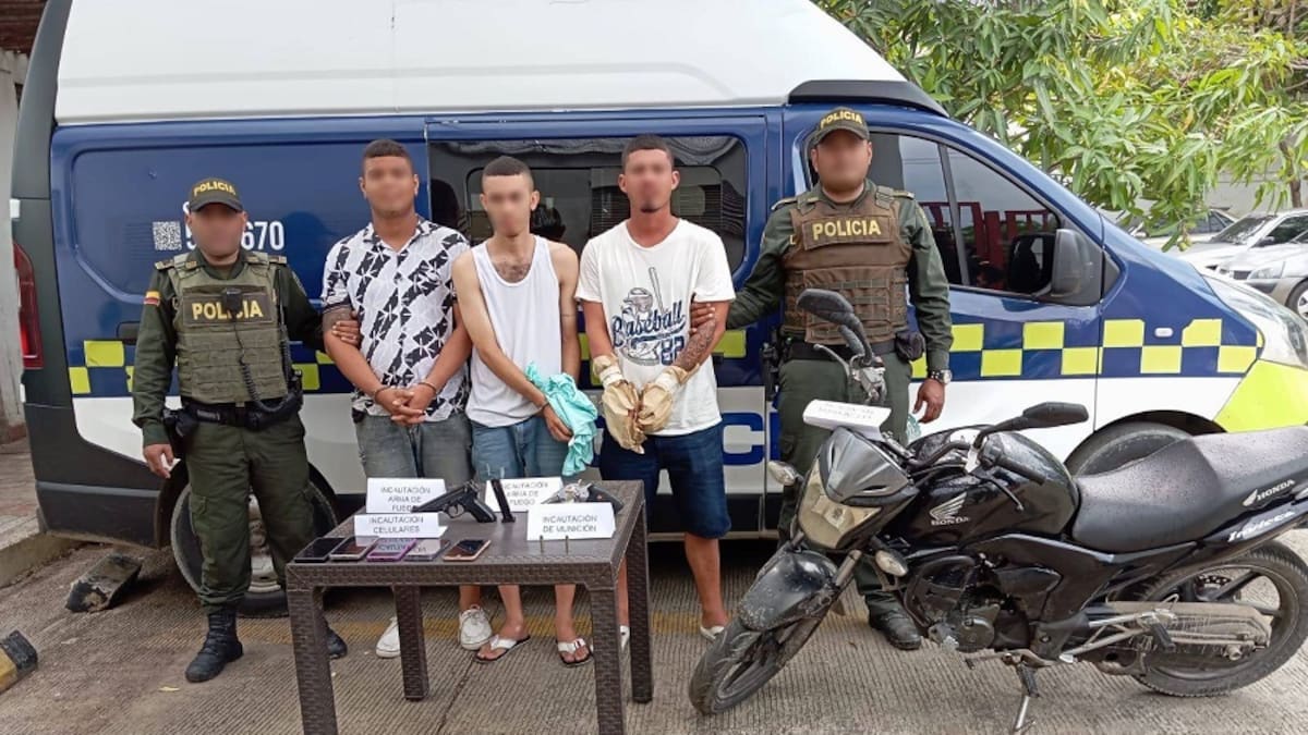 Capturaron a tres presuntos delincuentes dedicados al hurto a mano armada en Turbaco