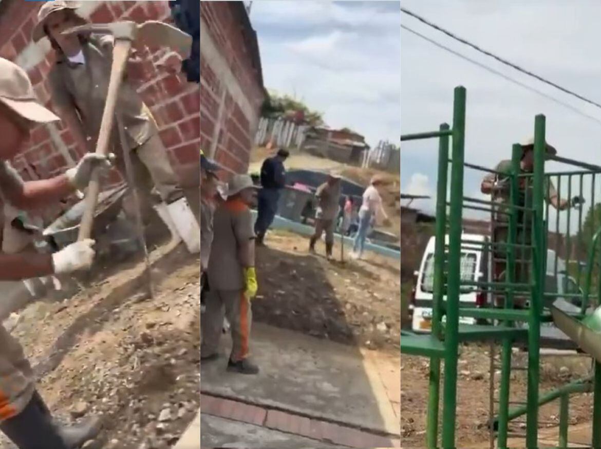 PPL realizando trabajos sociales en parques.