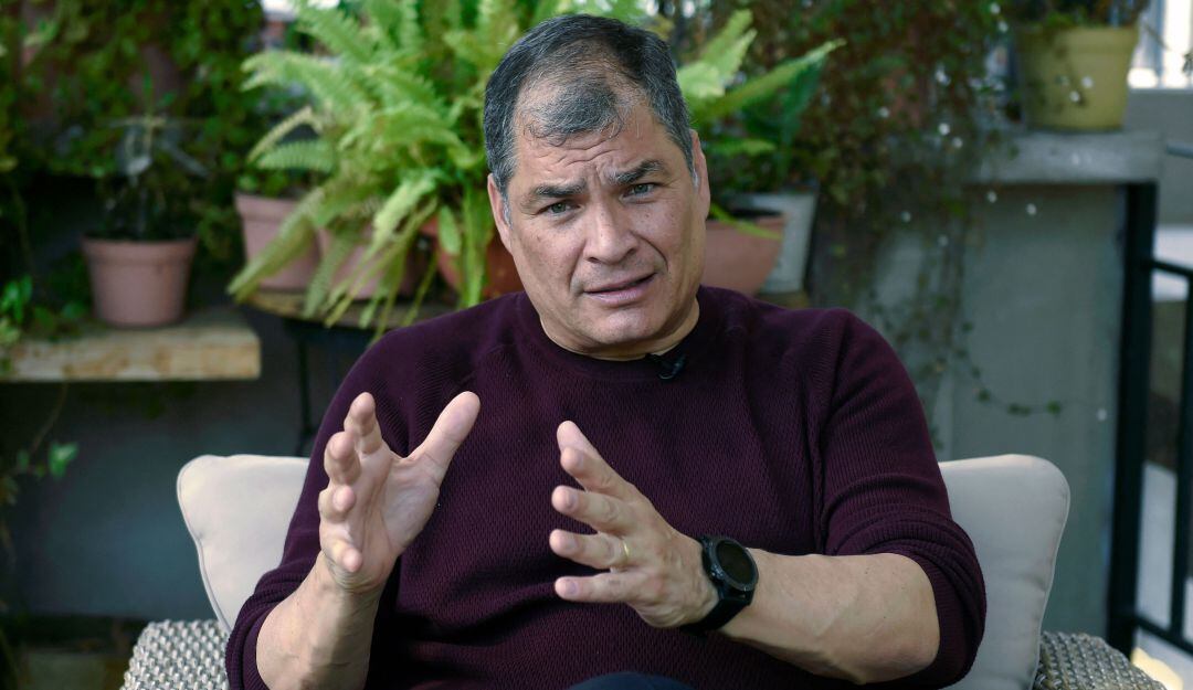 El expresidente ecuatoriano Rafael Correa en Bélgica