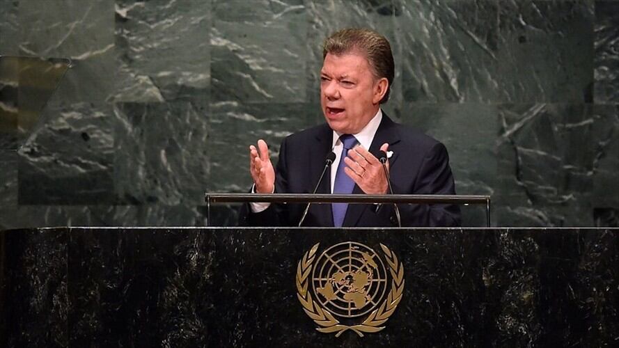 Intervención del presidente Juan Manuel Santos ante la Asamblea 71 de la ONU. Foto: Colprensa - Presidencia