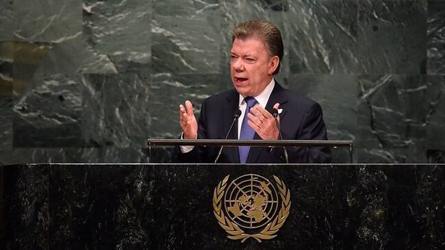 Intervención del presidente Juan Manuel Santos ante la Asamblea 71 de la ONU. Foto: Colprensa - Presidencia