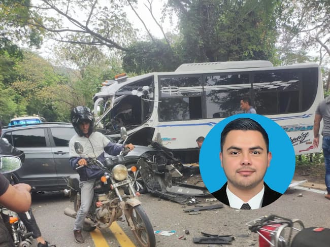 Accidente de un bus y una camioneta en Cúcuta: hay 6 heridas, entre ellos un funcionario de la alcaldía.